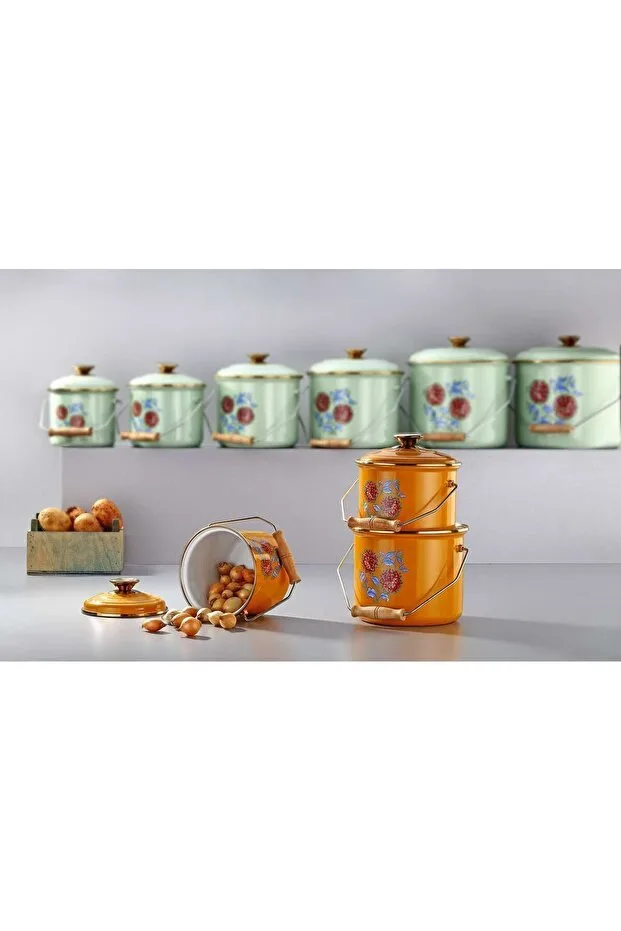 Bonera Emaye 3 Lü Bakraç Set - 14-16-18 Cm Su Yeşili