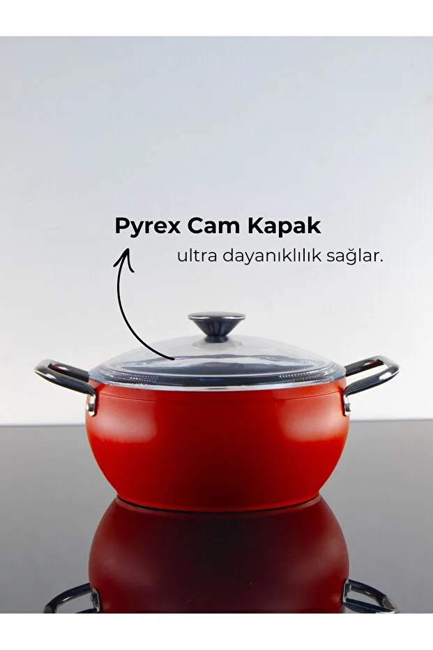 Bonera Pro-Plus 20 Cm Kırmızı Derin Tencere