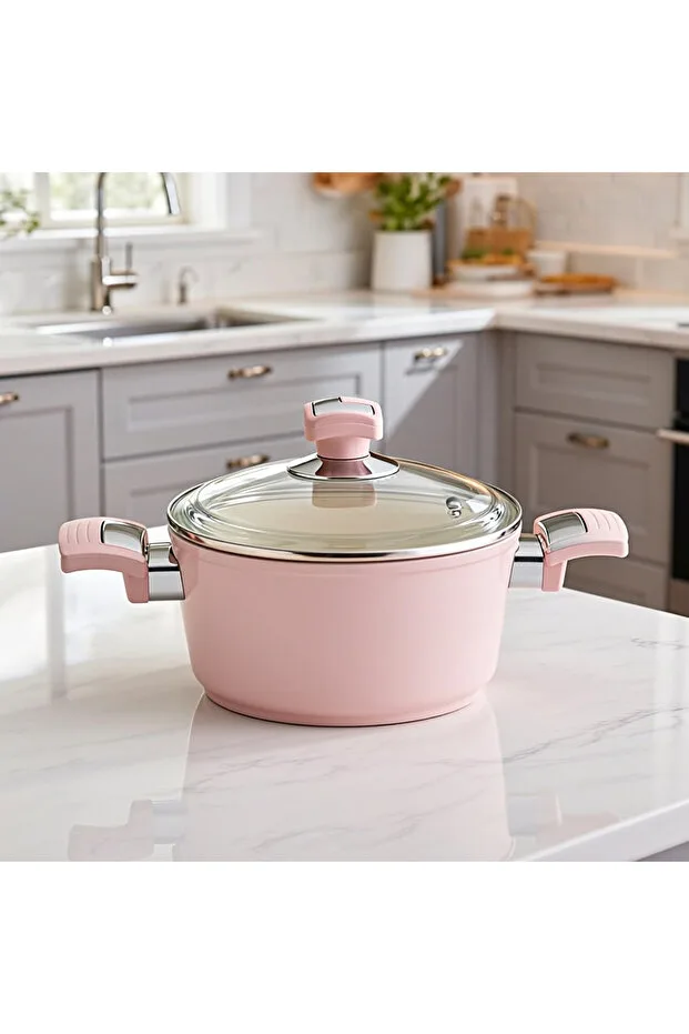 Bonera Seramik 18 Cm Derin Tencere Pembe