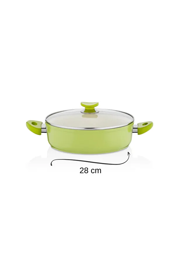 Bonera Seramik 28 Cm Karnıyarık Tencere Yeşil