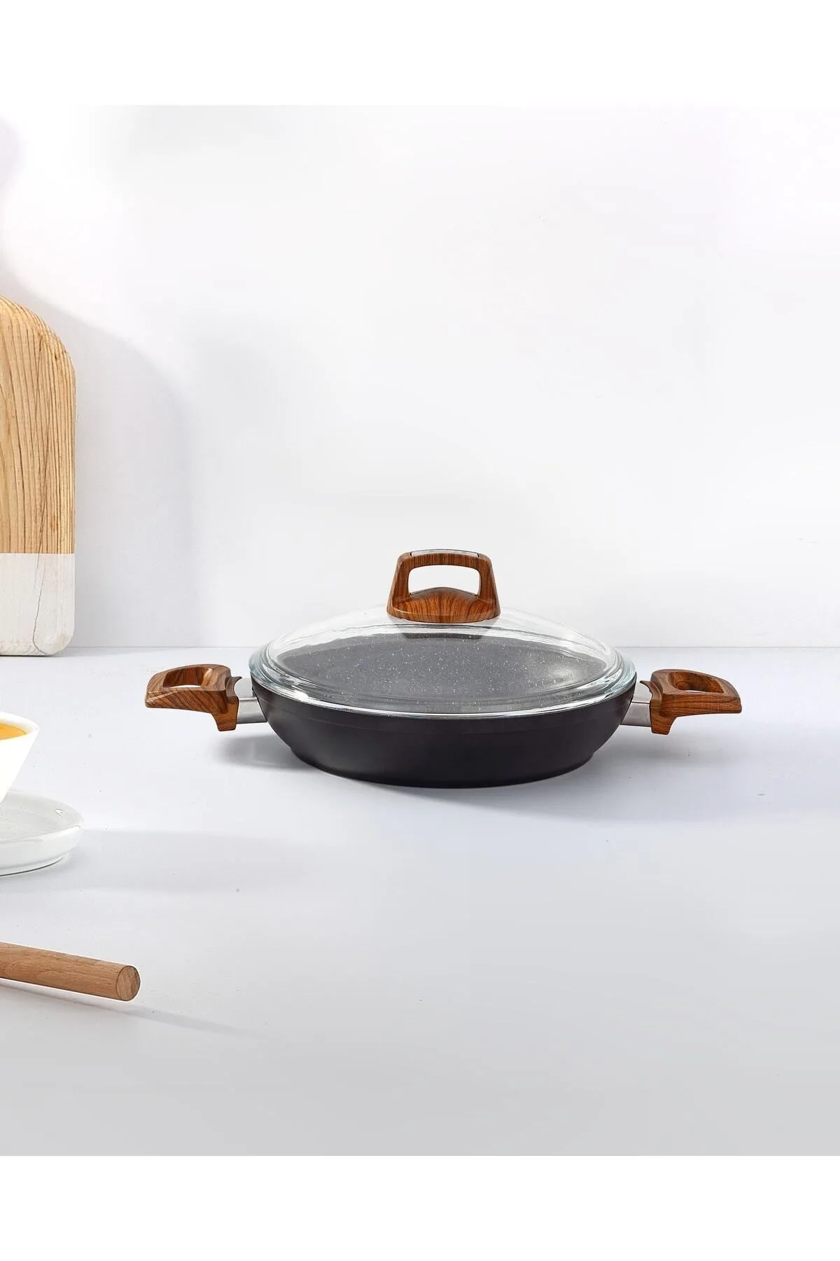 Bonera Vogue Granit 20 Cm Sahan Ahşap Kulp