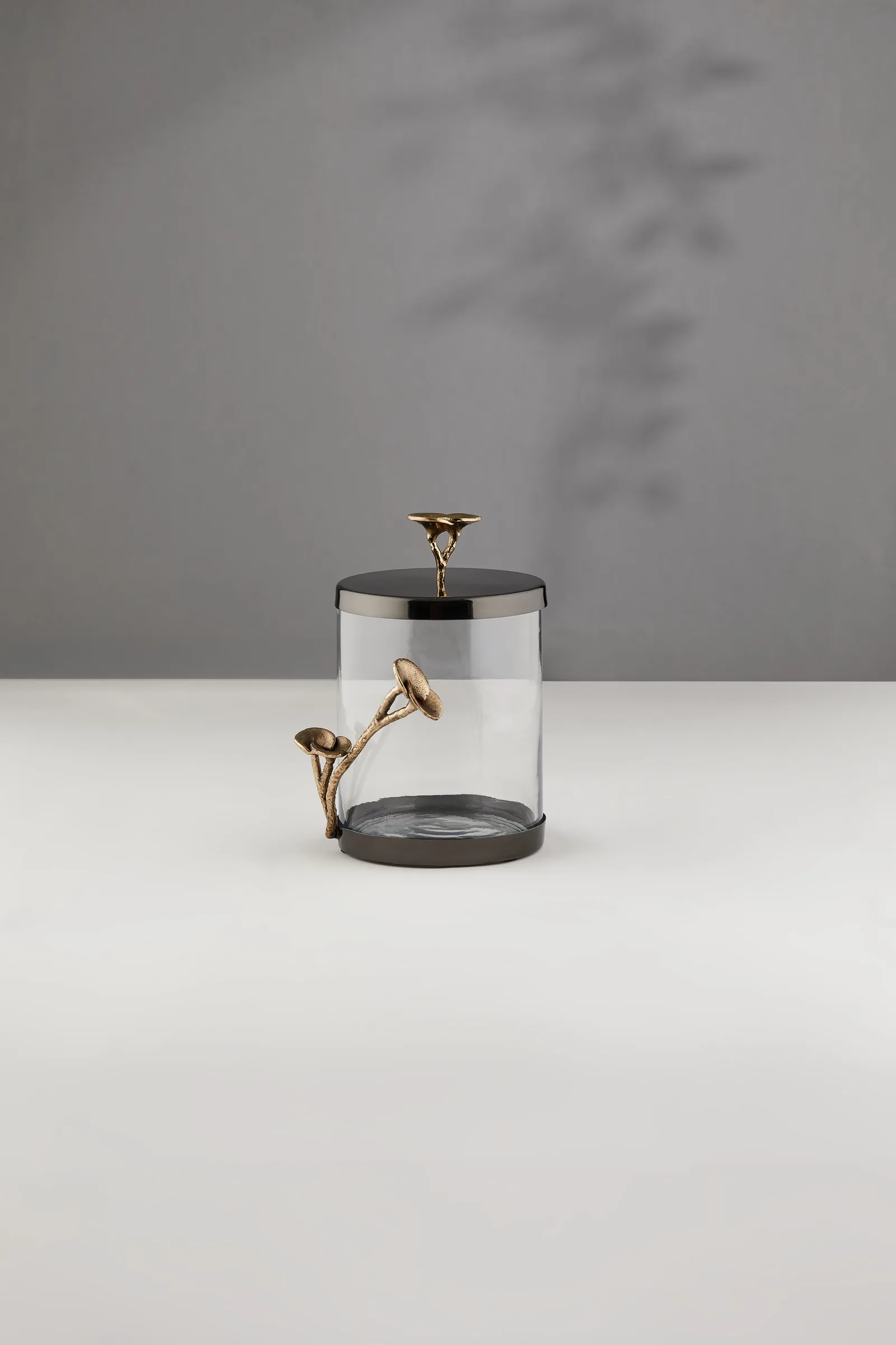 Cornella Rose Dekoratif Cam Kavanoz Silver - Gold Orta