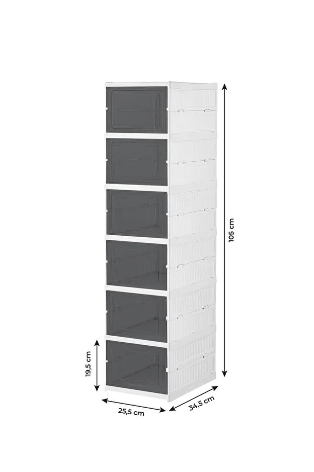 Kitchen Life 6'lı Katlanabilir Ayakkabılık Taşınabilir Çok Amaçlı Geniş Dolap Ve Raf