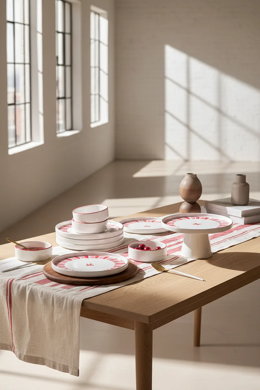 Kitchen Life Handmade 11 Parça Ribbon Ayaklı Sunum Standlı Kahvaltı Takımı - Kurdelalı Kahvaltı Takımı