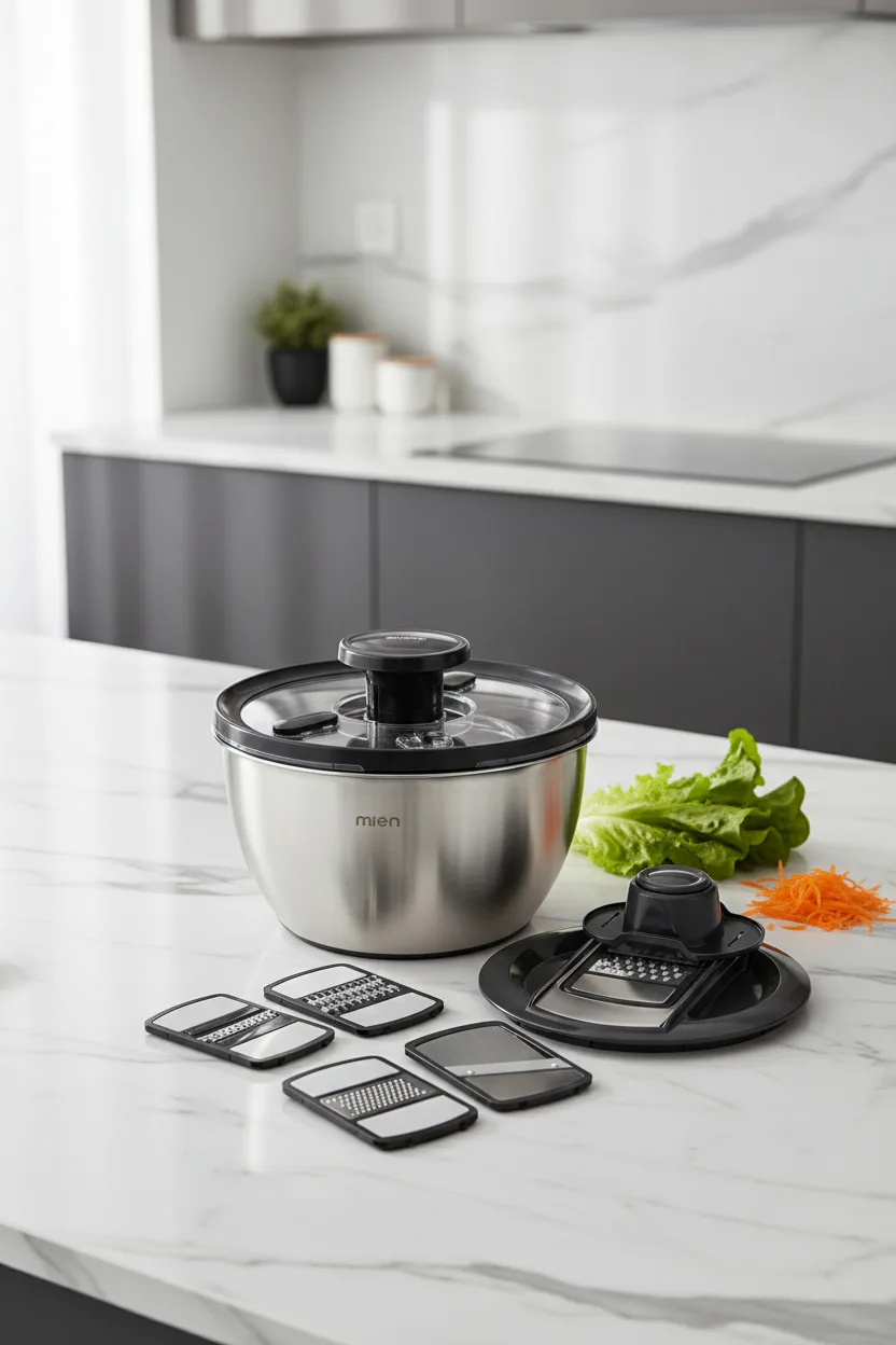 Kitchen Life Mien 11 Parça Profesyonelia Rendeli Karıştırma Ve Salata Kurutucu Saklama Kabı Full Hazırlık Seti