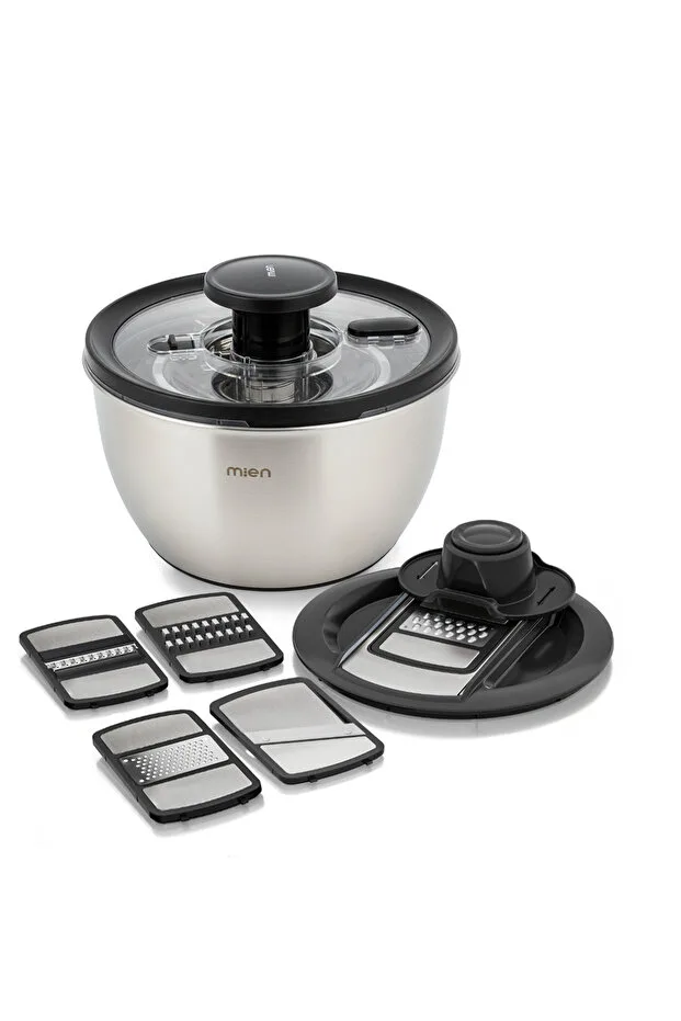 Kitchen Life Mien 11 Parça Profesyonelia Rendeli Karıştırma Ve Salata Kurutucu Saklama Kabı Full Hazırlık Seti