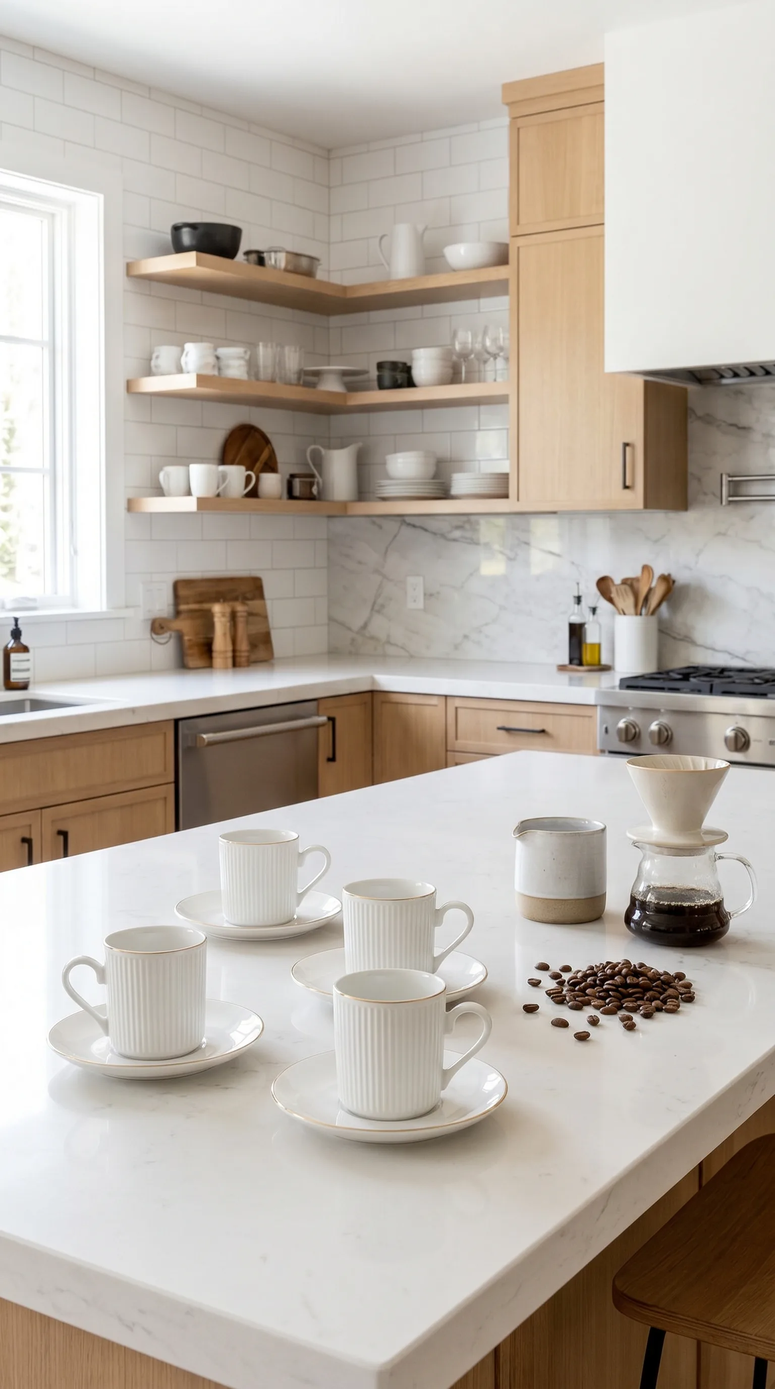 Kitchen Life Özel Tasarım Porselen Altın 12 Parça 6 Kişilik Çizgili Kahve Fincan Takımı 100 Ml - Kahve Fincanı