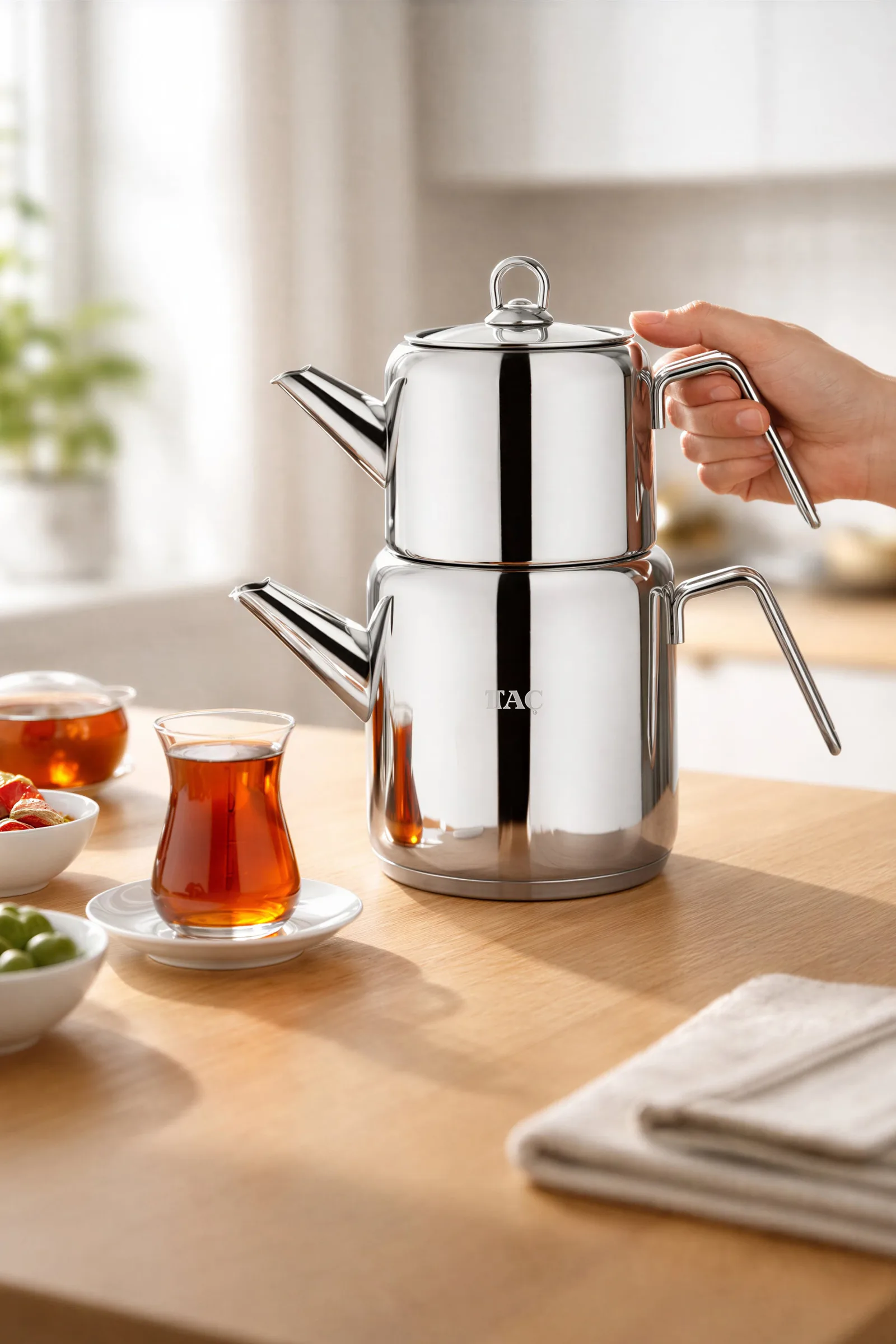 Taç Hera Jumbo Çaydanlık Takımı Platin